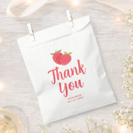 Bolsa De Papel Cumpleaños Dulce Fresa Gracias Primer Cumpleaños