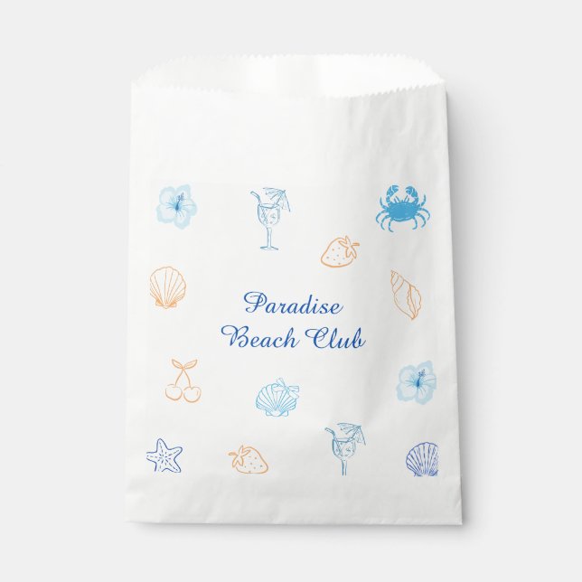 Bolsa De Papel Cumpleaños en el Club de Playa (Anverso)