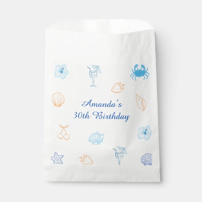 Bolsa De Papel Cumpleaños en el Club de Playa (Anverso)