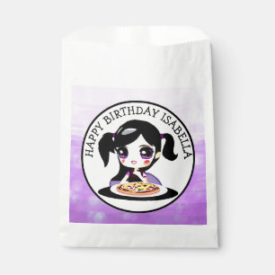 Bolsa De Papel Cumpleaños Feliz Personalizado Anime Chica Pizza P