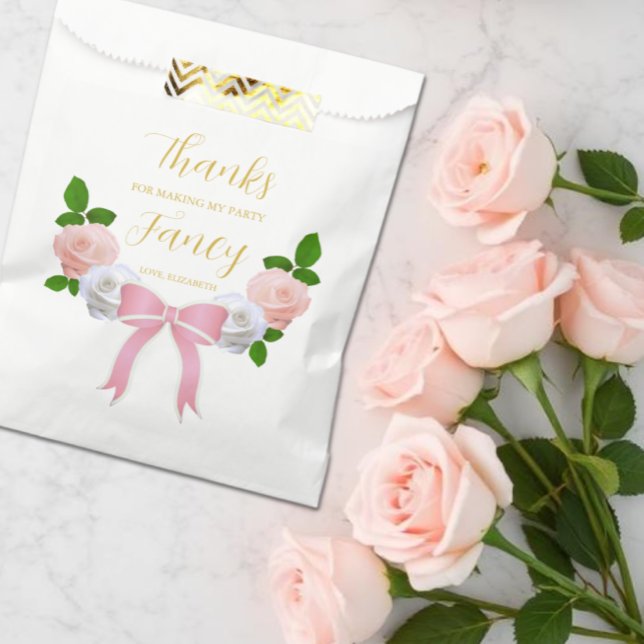 Bolsa De Papel Cumpleaños floral con dos lazos elegantes (Subido por el creador)