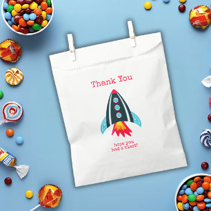 Bolsa De Papel Cumpleaños Gracias Cohete Espacial