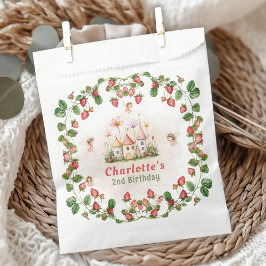Bolsa De Papel Cumpleaños jardín de hadas encantado de fresa