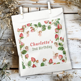 Bolsa De Papel Cumpleaños jardín de hadas encantado de fresa