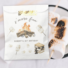 Bolsa De Papel Cumpleaños número 1 de Watercolor S'more Campfire