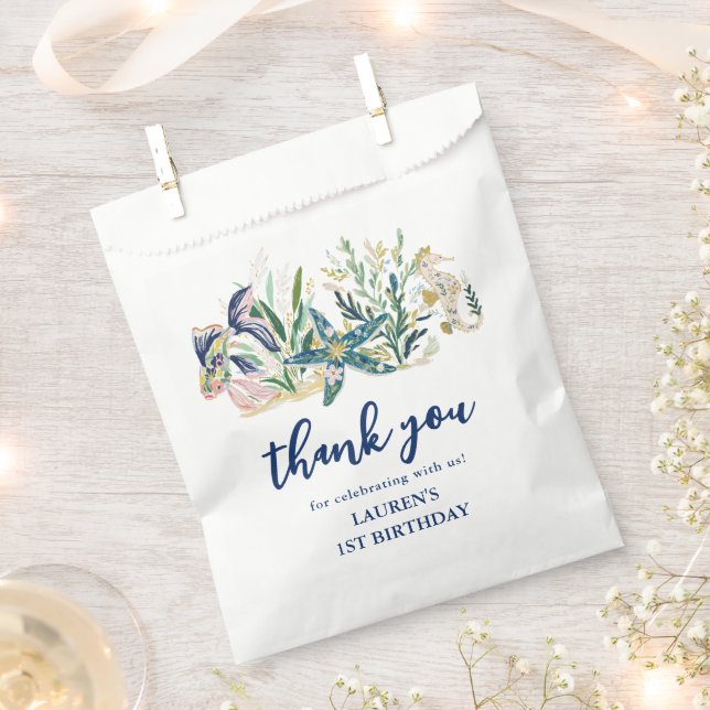 Bolsa De Papel Cumpleaños número uno de Oneder bajo el mar (Cortado)