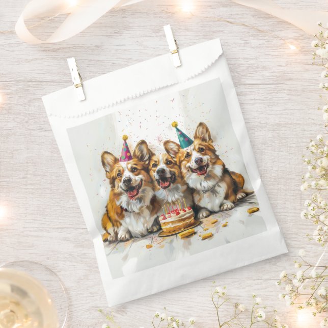 Bolsa De Papel Cumpleaños Pembroke Welsh Corgi Dogs (Cortado)