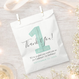 Bolsa De Papel Cumpleaños personalizado de lunares de menta graci