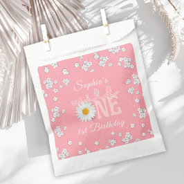 Bolsa De Papel Cumpleaños Pink Daisy Wild One 1er