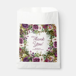 Bolsa De Papel Cumpleaños Purple Floral Gracias