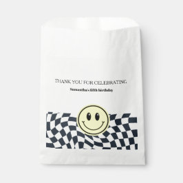 Bolsa De Papel Cumpleaños retro en blanco y negro