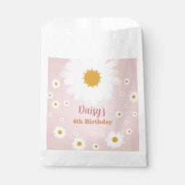 Bolsa De Papel Cumpleaños Rosa Daisy Cualquier Edad 