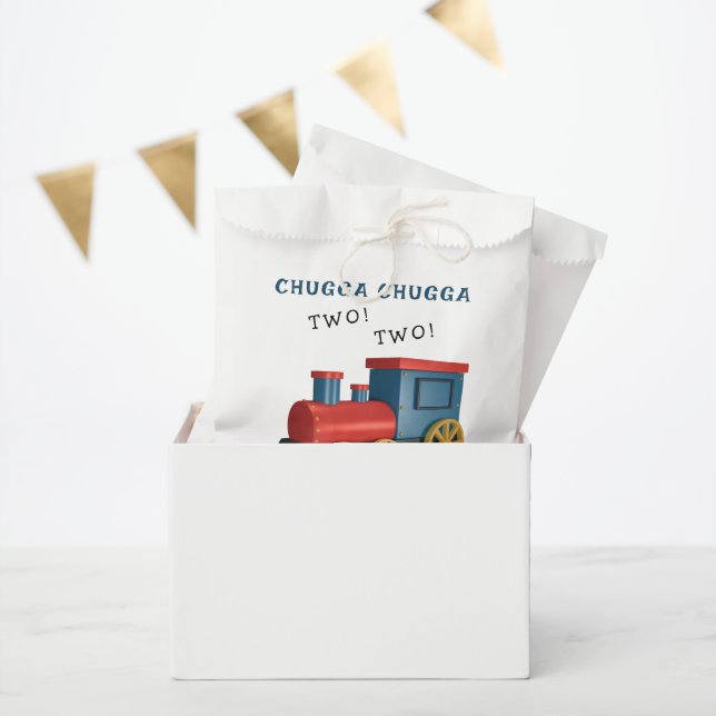 Bolsa De Papel Cumpleaños Segundo de Chugga Two Two Tren (Fiesta)