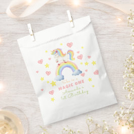 Bolsa De Papel Cumpleaños uno magia arcoíris unicornio primero