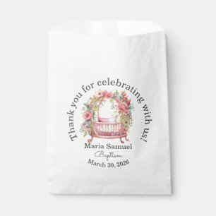 Bolsa De Papel Cuna floral Bebé Pegatina Rosa