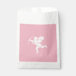 Bolsa De Papel Cupido de cuadros rosado