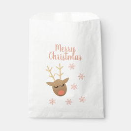 Bolsa De Papel Curioso Feliz Navidad Resto de Oro Rosa