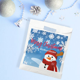 Bolsa De Papel Curte Snowman Winter Wonderland Feliz Navidad