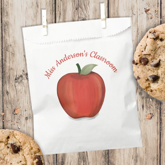 Bolsa De Papel Curte Teacher Classroom Red Apple Whimsical (Subido por el creador)
