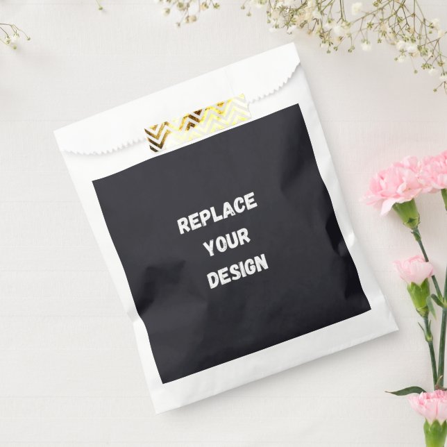 Bolsa De Papel Custom black simple Design Add Photo or Text (Sellado)