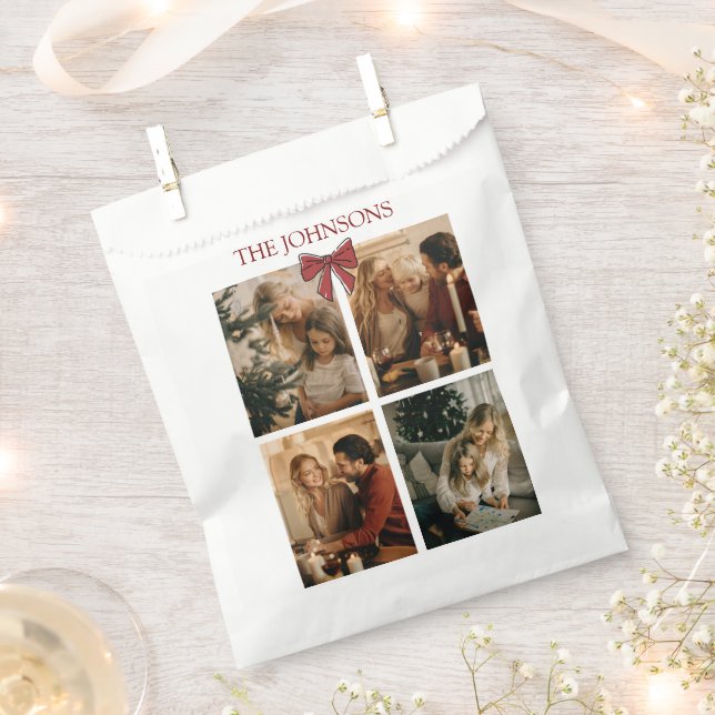 Bolsa De Papel Custom Family Photos Christmas Photos Favor Bags (Cortado)