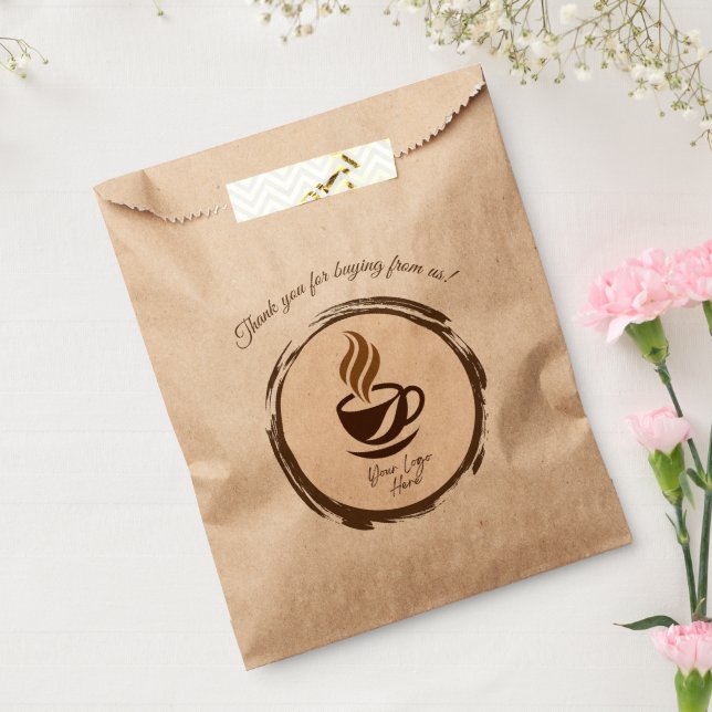 Bolsa De Papel Custom Favor Bags with Logo | Cozy Coffee Branding (Sellado)