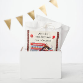 Bolsa De Papel Custom Name & Occasion Cute 3D Boy Firefighter