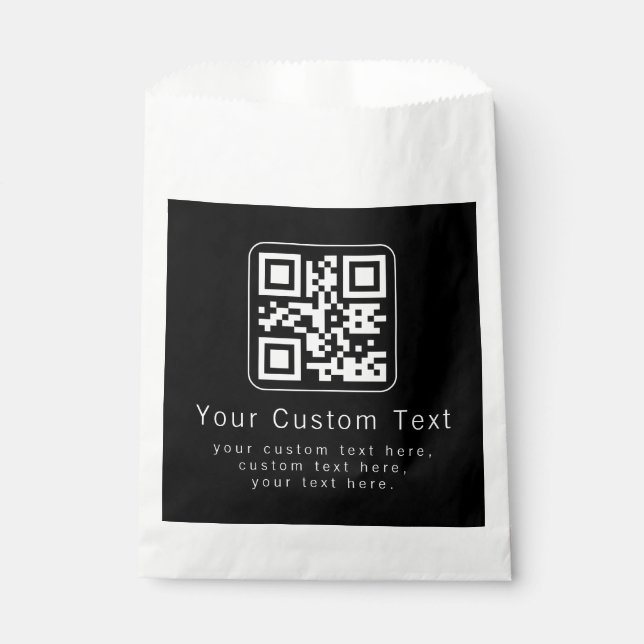 Bolsa De Papel Customizable QR Code & Editable Text Template (Anverso)