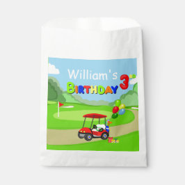 Bolsa De Papel Cute 3er cumpleaños Red Golf Cart Boy's
