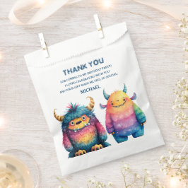 Bolsa De Papel Cute acuarela Monstruos niños cumpleaños gracias