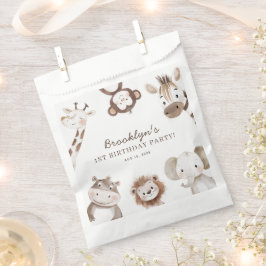 Bolsa De Papel Cute Animals Safari Jungle Birthday Party Kids