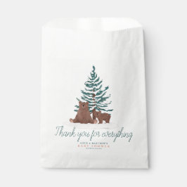 Bolsa De Papel Cute Baby Bear Evergreen Winter Baby Shower