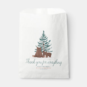 Bolsa De Papel Cute Baby Bear Evergreen Winter Baby Shower