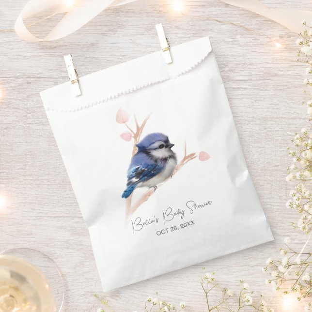 Bolsa De Papel Cute Baby Blue Jay Baby Shower (Cortado)