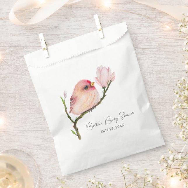Bolsa De Papel Cute Baby Redpoll Bird Baby Shower (Cortado)