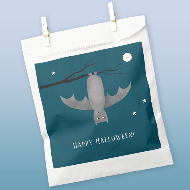 Bolsa De Papel Cute Bat Halloween (Fun vampire bat Halloween or birthday party favor bag)