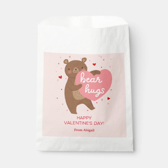 Bolsa De Papel Cute Bear Valentine (Anverso)