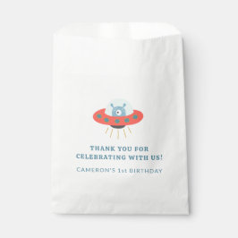 Bolsa De Papel Cute Blue Alien Spaceship, primer Personalizado de