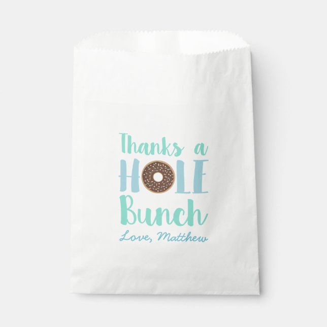 Bolsa De Papel Cute Blue Donut Gracias A Un Hole Bunday Cumpleaño (Anverso)