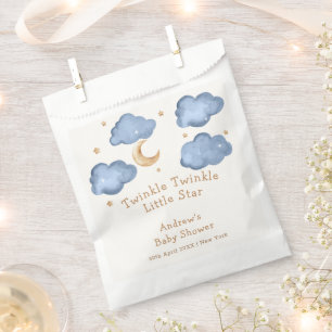 Bolsa De Papel Cute Blue Moon Stars Twinkle Twinkle Baby Shower