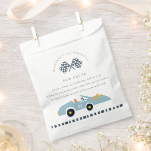 Bolsa De Papel Cute Blue Race Car Kids Cualquier Edad Hechos Dive