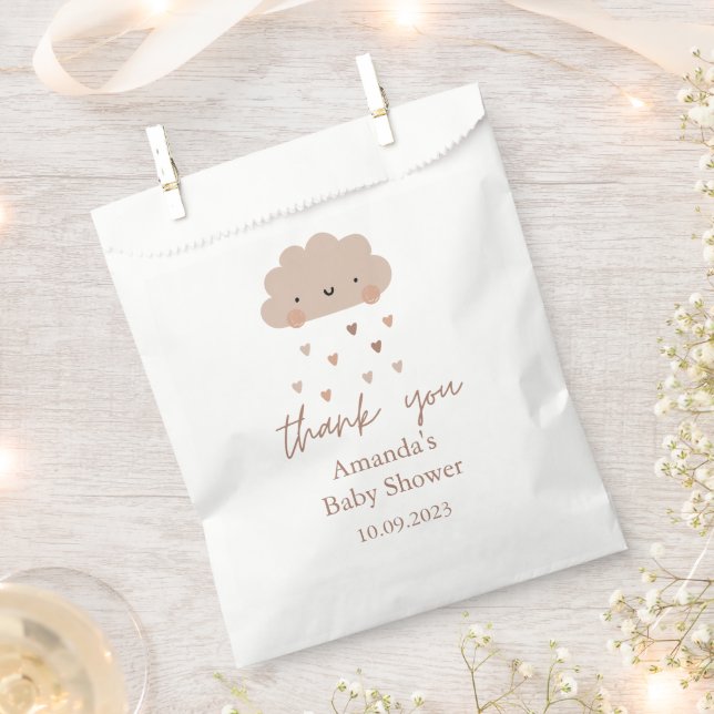 Bolsa De Papel Cute Boho Rain Cloud Baby Shower (Cortado)