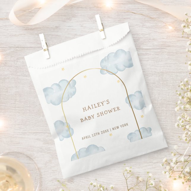Bolsa De Papel Cute Boho Star Cloud Arch Boy Baby Shower (Cortado)