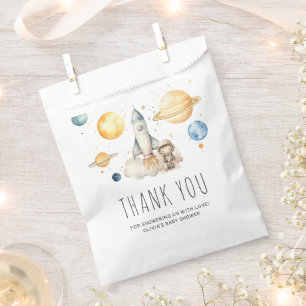 Bolsa De Papel Cute Boy Astronauta Space Baby Shower Gracias
