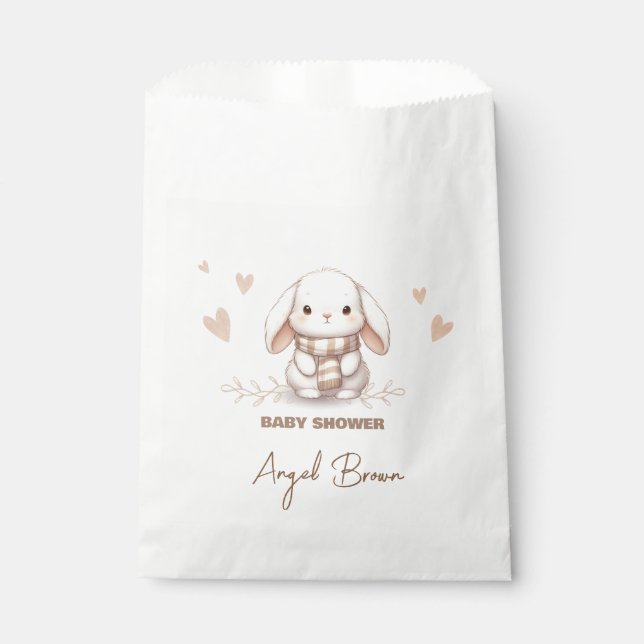 Bolsa De Papel Cute Bunny Baby Shower Favor (Anverso)