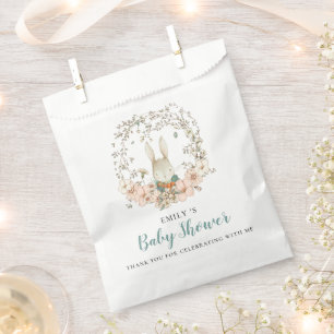 Bolsa De Papel Cute Bunny Foliage Gracias Baby Shower