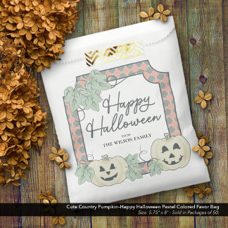 Bolsa De Papel Cute calabaza-Feliz Halloween Pastel de color