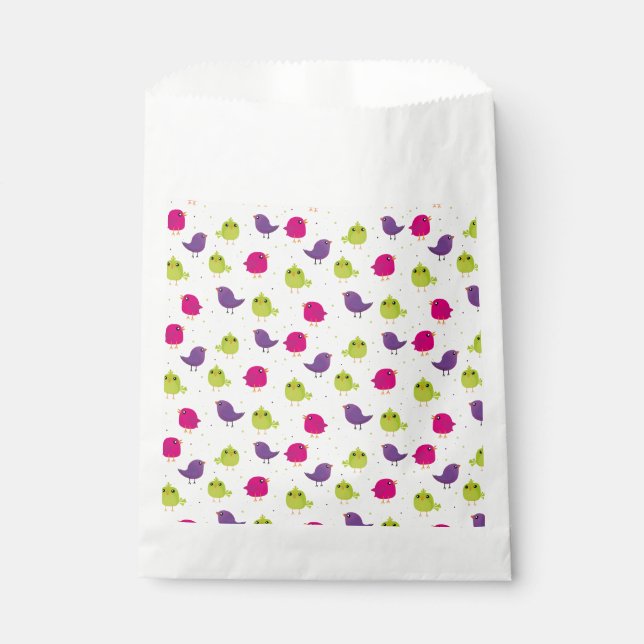 Bolsa De Papel Cute colorful birds  (Anverso)