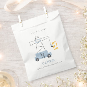 Bolsa De Papel Cute Construction Crane Any Age Birday