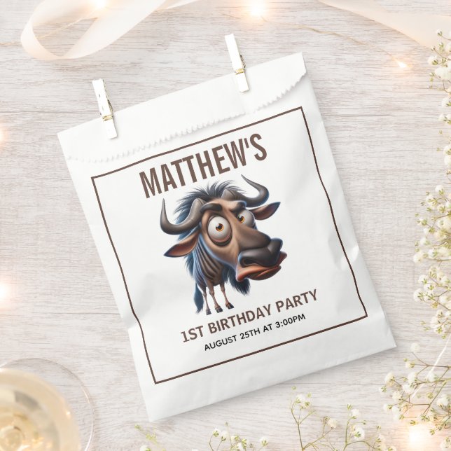 Bolsa De Papel Cute Crazy Cheetah Farm Theme 1st Birthday (Cortado)